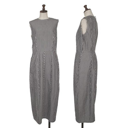 COMME des GARCONS Washed Cut-off Stripe Dress Blk/Wht Size M