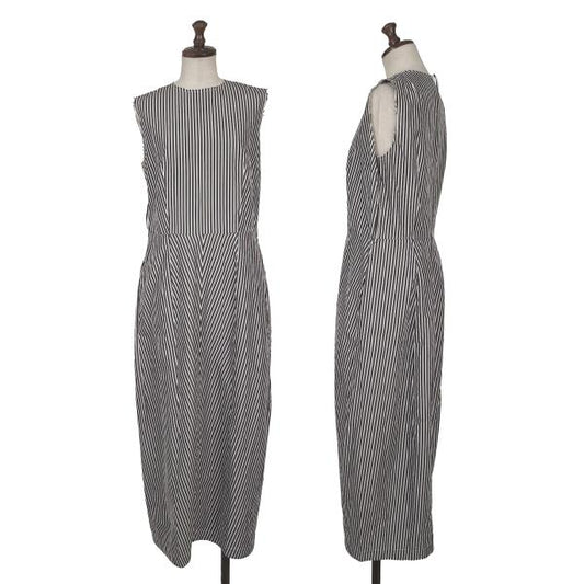 COMME des GARCONS Washed Cut-off Stripe Dress Blk/Wht Size M