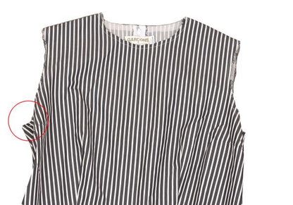 COMME des GARCONS Washed Cut-off Stripe Dress Blk/Wht Size M