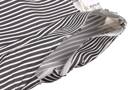 COMME des GARCONS Washed Cut-off Stripe Dress Blk/Wht Size M