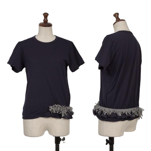 COMME des GARCONS Garment Dyed Fringe T-Shirt Navy Size M