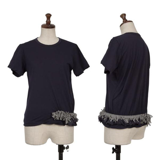 COMME des GARCONS Garment Dyed Fringe T-Shirt Navy Size M