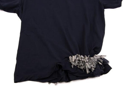 COMME des GARCONS Garment Dyed Fringe T-Shirt Navy Size M