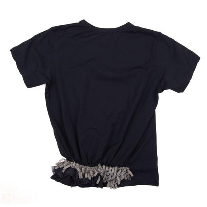 COMME des GARCONS Garment Dyed Fringe T-Shirt Navy Size M