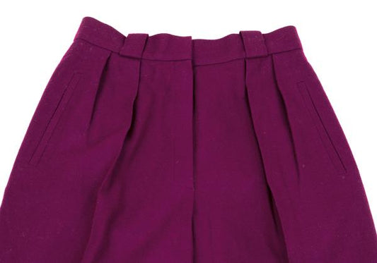 Christian Dior Purple Wool Two-Tuck Tapered Pants Size L