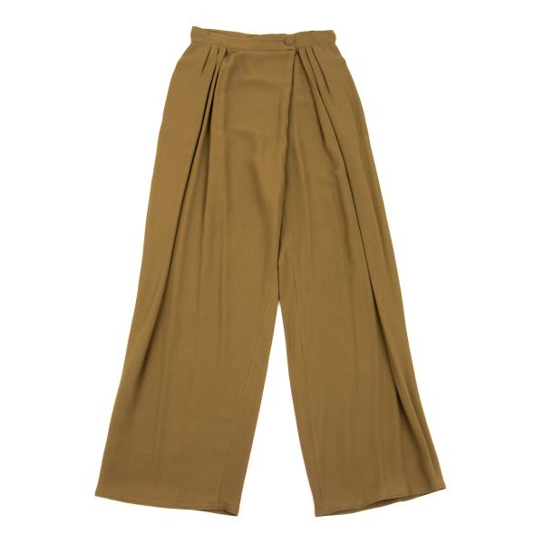 Salvatore Ferragamo Brown Silk Three-Tuck Pants Size 40