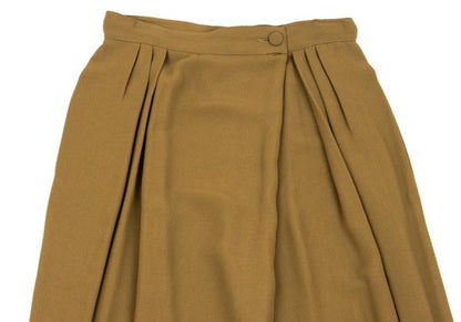 Salvatore Ferragamo Brown Silk Three-Tuck Pants Size 40