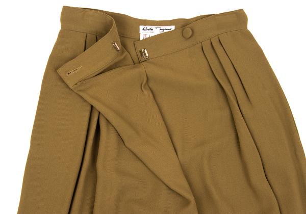 Salvatore Ferragamo Brown Silk Three-Tuck Pants Size 40