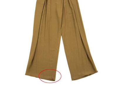 Salvatore Ferragamo Brown Silk Three-Tuck Pants Size 40