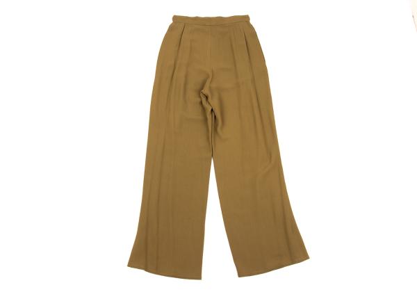Salvatore Ferragamo Brown Silk Three-Tuck Pants Size 40