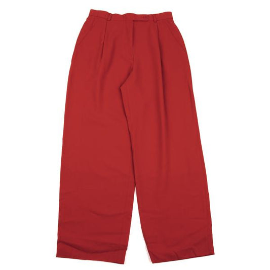 GIORGIO ARMANI Wool Tucked Straight Pants Red Size 42