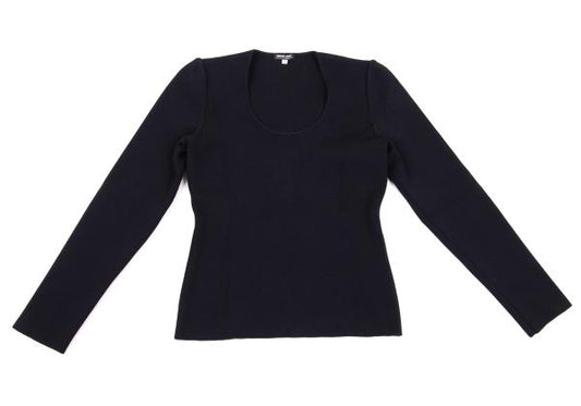 GIORGIO ARMANI Wool Stretch Crewneck Sweater Blue Size 42