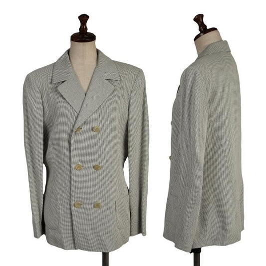 JIL SANDER Rayon Blend Double-Breasted Jacket Gray Size 38
