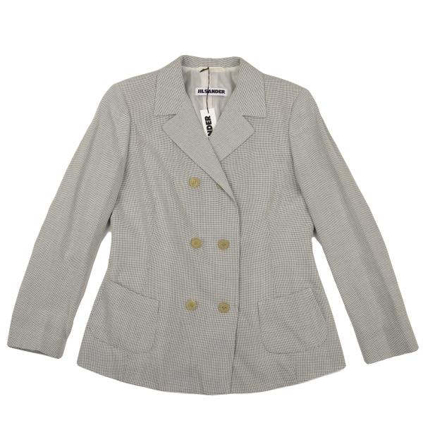 JIL SANDER Rayon Blend Double-Breasted Jacket Gray Size 38