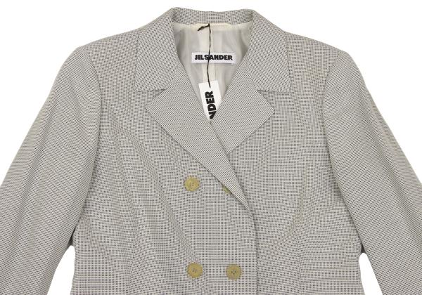 JIL SANDER Rayon Blend Double-Breasted Jacket Gray Size 38