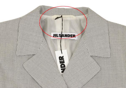 JIL SANDER Rayon Blend Double-Breasted Jacket Gray Size 38