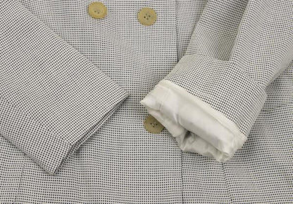 JIL SANDER Rayon Blend Double-Breasted Jacket Gray Size 38