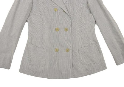JIL SANDER Rayon Blend Double-Breasted Jacket Gray Size 38