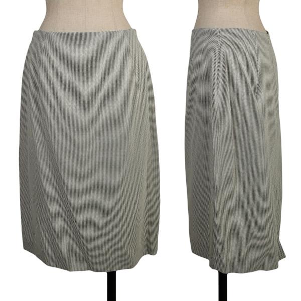 JIL SANDER Rayon Wool Blend A-Line Skirt Light Gray Size 38