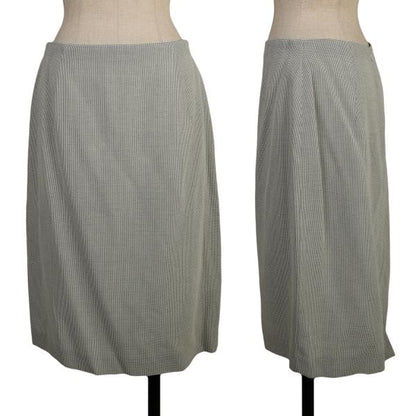 JIL SANDER Rayon Wool Blend A-Line Skirt Light Gray Size 38