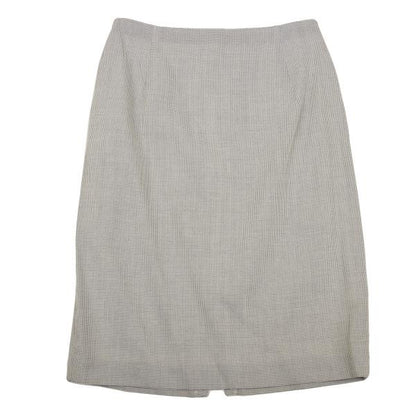 JIL SANDER Rayon Wool Blend A-Line Skirt Light Gray Size 38