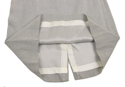 JIL SANDER Rayon Wool Blend A-Line Skirt Light Gray Size 38