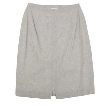 JIL SANDER Rayon Wool Blend A-Line Skirt Light Gray Size 38
