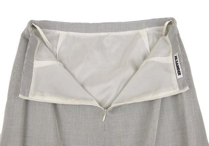 JIL SANDER Rayon Wool Blend A-Line Skirt Light Gray Size 38