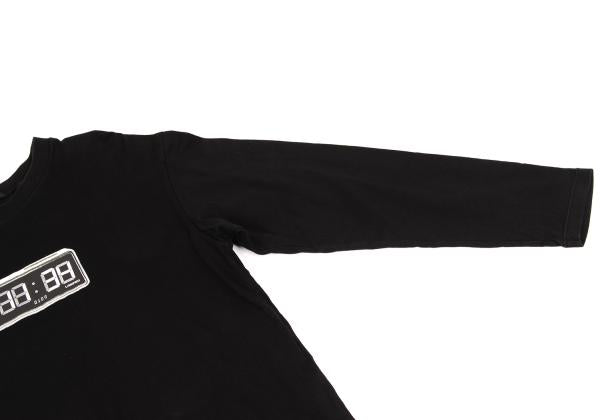 LIMI feu Oversized Clock Print Long Sleeve Tee Black Size 2