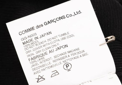 COMME des GARCONS Wool Rib Panel Knit Pants Black Size M