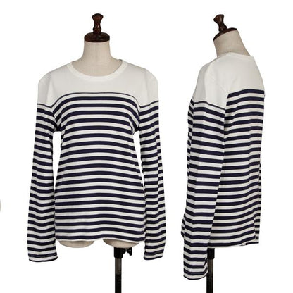 COMME des GARCONS Cotton Border Long White Navy Size L