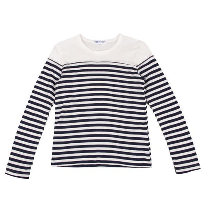COMME des GARCONS Cotton Border Long White Navy Size L