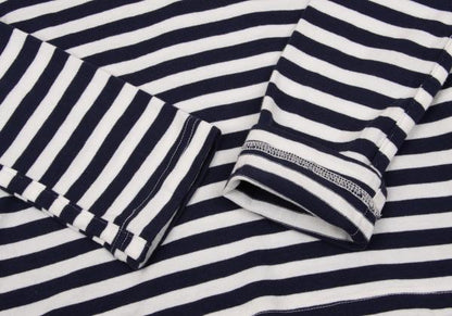 COMME des GARCONS Cotton Border Long White Navy Size L