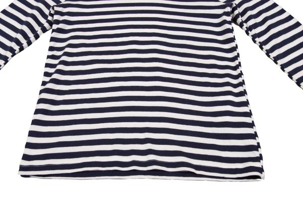COMME des GARCONS Cotton Border Long White Navy Size L