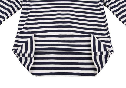 COMME des GARCONS Cotton Border Long White Navy Size L