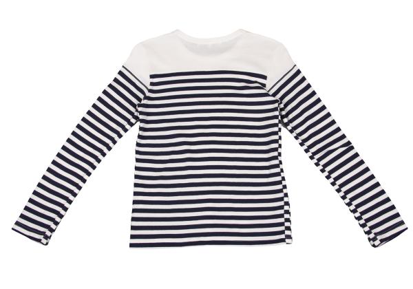 COMME des GARCONS Cotton Border Long White Navy Size L
