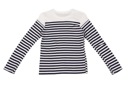 COMME des GARCONS Cotton Border Long White Navy Size L