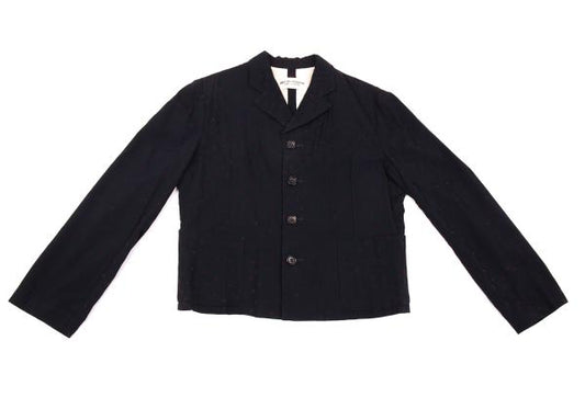 COMME des GARCONS Small Floral Flock Jacket Blue Size M
