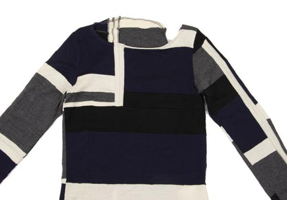 COMME des GARCONS Prod Wash Patchwork Sweater Blue Size M