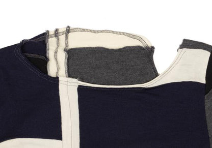COMME des GARCONS Prod Wash Patchwork Sweater Blue Size M