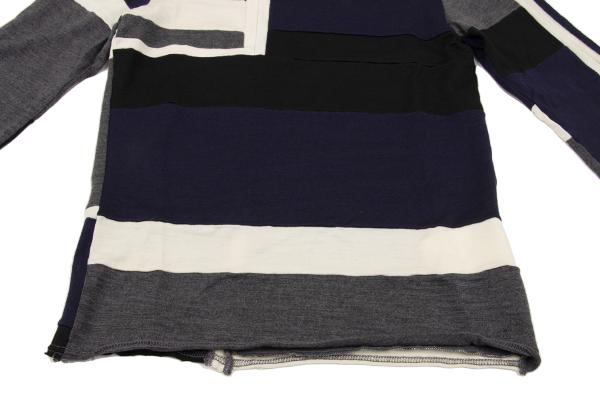 COMME des GARCONS Prod Wash Patchwork Sweater Blue Size M