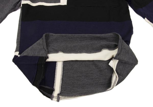 COMME des GARCONS Prod Wash Patchwork Sweater Blue Size M