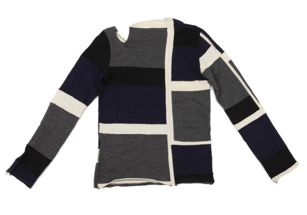COMME des GARCONS Prod Wash Patchwork Sweater Blue Size M