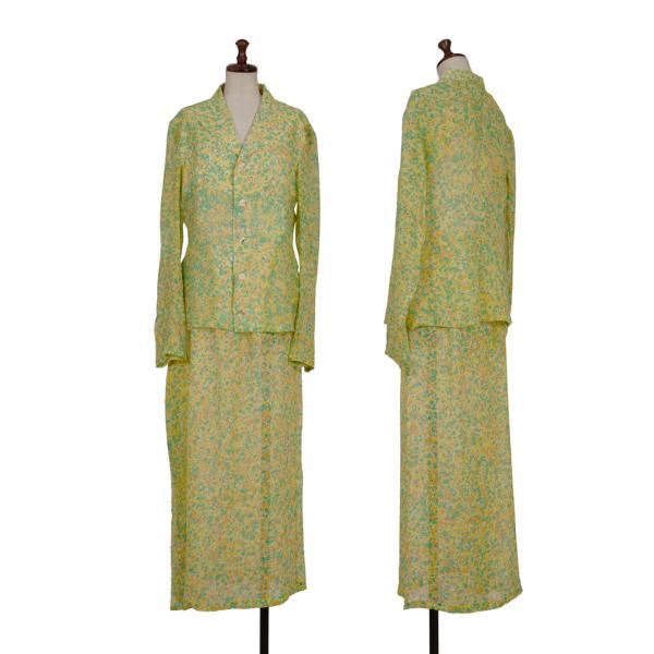 Yohji Yamamoto FEMME 96SS Marble Print Skirt Green Size SS