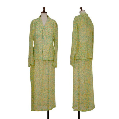Yohji Yamamoto FEMME 96SS Marble Print Skirt Green Size SS