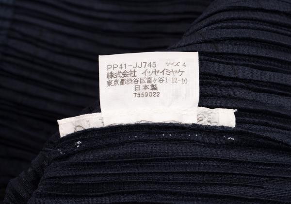 PLEATS PLEASE Graphic Tape Design Pleated Shirt Navy Size 4