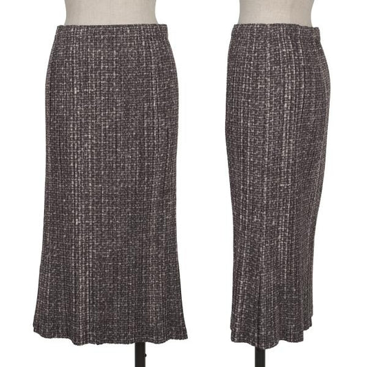 PLEATS PLEASE All-Over Print Pleated Skirt Brown Size 5