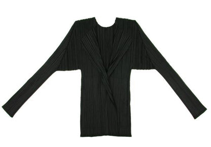 PLEATS PLEASE Cut Design Buttonless Deep Green Cardigan Size 3