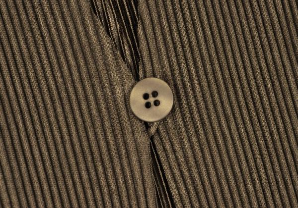 PLEATS PLEASE Pleated 3/4 Sleeve Long Cardigan Brown Size 3
