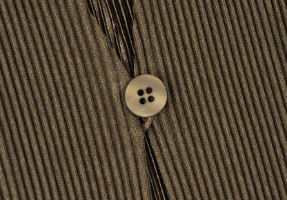 PLEATS PLEASE Pleated 3/4 Sleeve Long Cardigan Brown Size 3